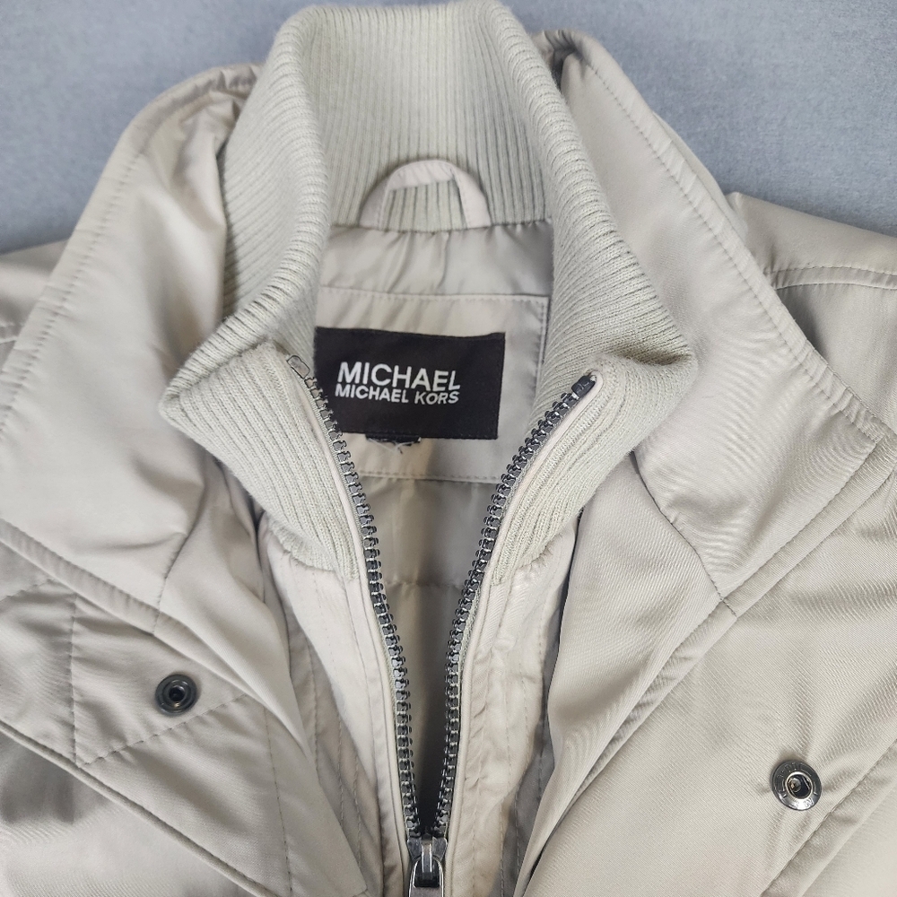 Michael Kors Beige Mens Dressy or Cadual Jacket Lined Multiple Pockets - Picture 2 of 16